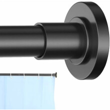 Black Shower Curtain Rod 31 to 104 Inch,1 Inch Diameter Adjustable Spring Tension Curtain Rod No Drilling Stainless Steel Telescoping Rod,No Rust
