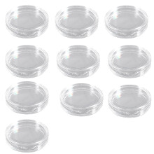 50 Pcs Clear Transparent Plastic Round Coin Capsule Collecting Storage Box Case Holder