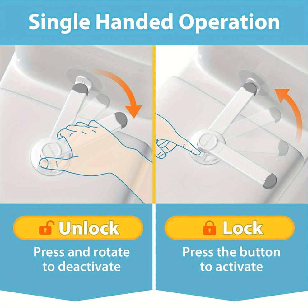 EASTIN [1pc Safety Toilet Lock Easy] 1pc Safety Toilet Lock With 1 Extra Pallet For Most Standard Toilet Easy Intallation Toilet Lid Lock