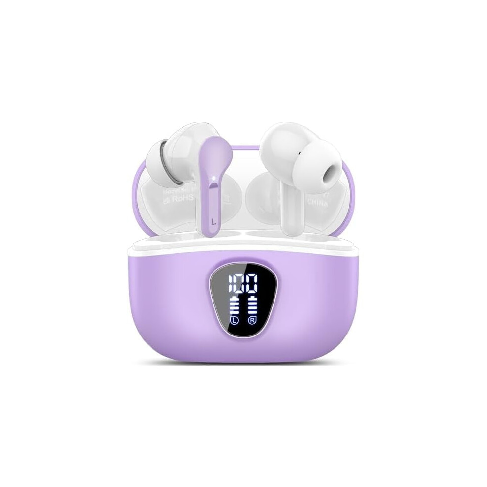 Zlc Wireless Earbuds, Bluetooth 5.4, Hifi Stereo, Enc Mic, Ip7 Waterproof, 48H Playtime, Led Display, For Pad/Workout/Sports Â Purple 9110895765999