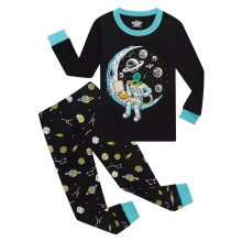 Boys Pajama Sets Child Homewear Cartoon Printed Long Sleeve Pullover Tops and Pants Snug Fit Sleepwear Kids Pajamas Size 5 Y-6 Y
