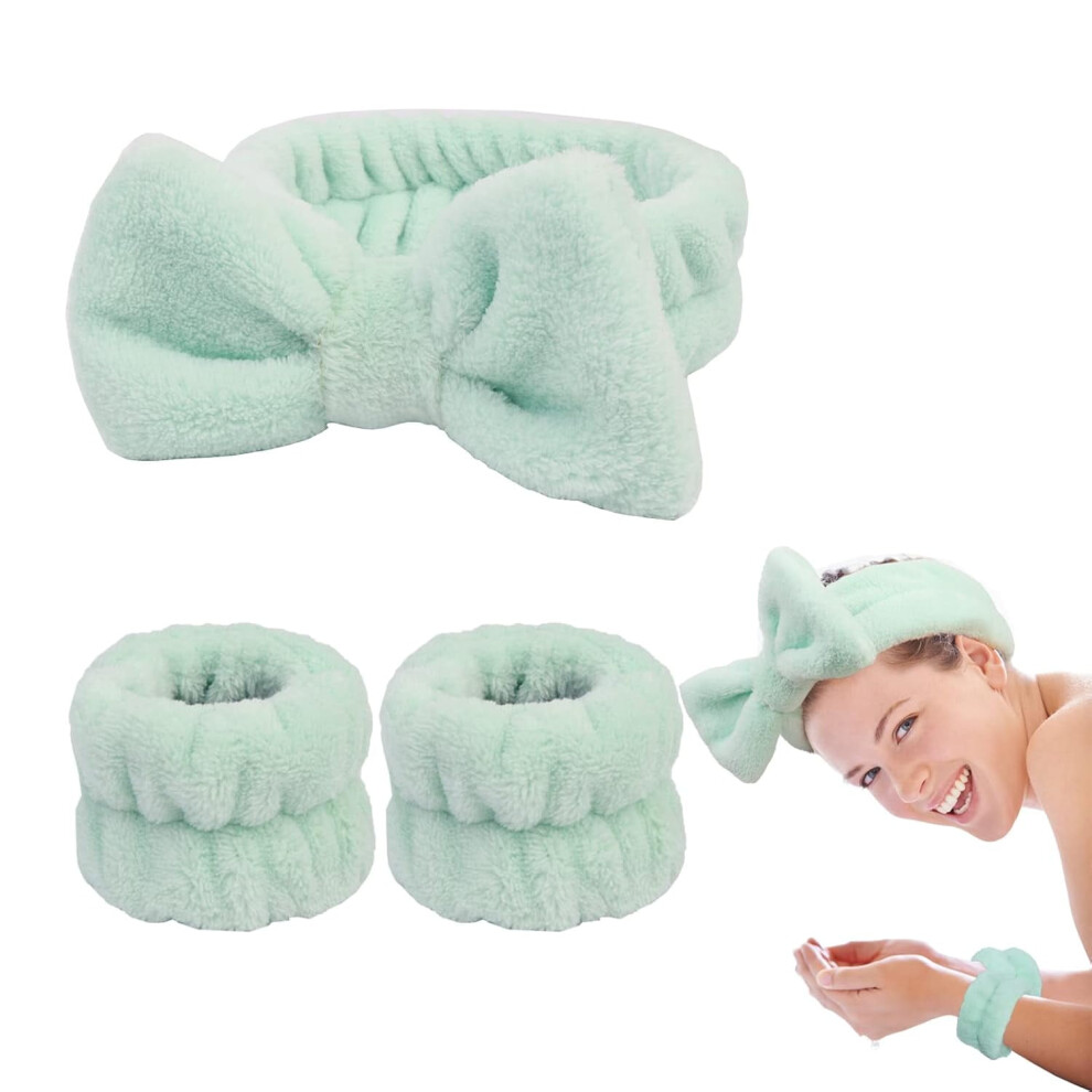 Unisex 3 Pack Head And Wrist Bands For Washing Face Spa Headband Soft Makeup Headband Fleece Skincare Headbands