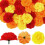 Pacote com 1 unidade de cabeças de flores de calêndula de seda, 2,36 x 1,57 polegadas, para Diwali, festivais indianos, guirlandas DIY e 4