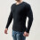 Mens Pullover Shirts Long Sleeve Solid Round Neck Pullover Sweater Slim Fit Bottoming Knit Top,Black 2