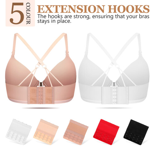 Bra Band Extender Elastic Hook Set for Women 5 Pcs 2