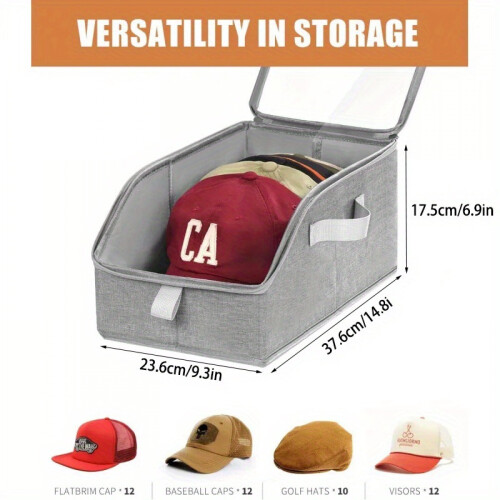 Hat Storage Box 14.8 x 9.3 x 6.9 in with Clear Window 1