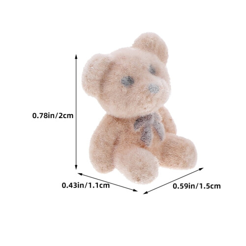 Σετ παιχνιδιών Mini Flocked Bears - Ανοιχτό καφέ, 6 τεμάχια 1
