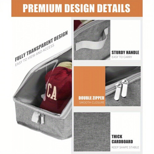 Hat Storage Box 14.8 x 9.3 x 6.9 in with Clear Window 2