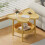 Mesa auxiliar con forma de mariposa, de plástico amarillo, de 2 niveles. 2