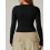 Damen-Langarmshirt mit eckigem Ausschnitt, schmale Passform, Basic-T-Shirt 2