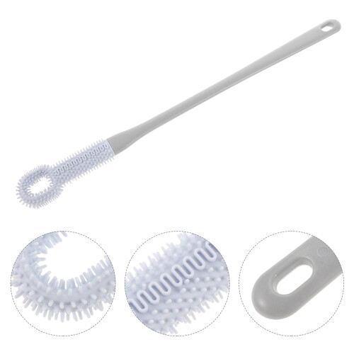 Foot Scrubber Brush Blue Soft Bristles Long Handle 1