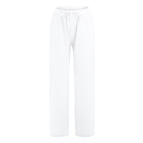 UTTOASFAY Γυναικείο Παντελόνι Γυναικείο Casual Μονόχρωμο Παντελόνι Βαμβάκι Λινό 1