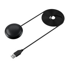 USB Conference Mic Plug& 360 Omnidirectional Condenser Mic Desktop Computer Mic for Computer Laptop Without Buttons