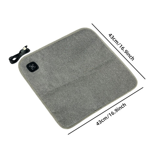 17 Inch USB Heated Seat Cushion Grey 1