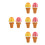 8Pcs Plastic Ice Cream Cone Prop Realistic Design Vibrant Colors 9