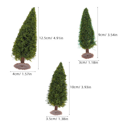 30Pcs Miniature Trees Plastic Pine Model for Train Scenery Green DIY 1