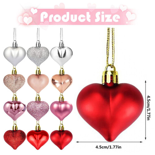 Heart-Shaped Red Rose Wreath for Front Door 1 Pack 1