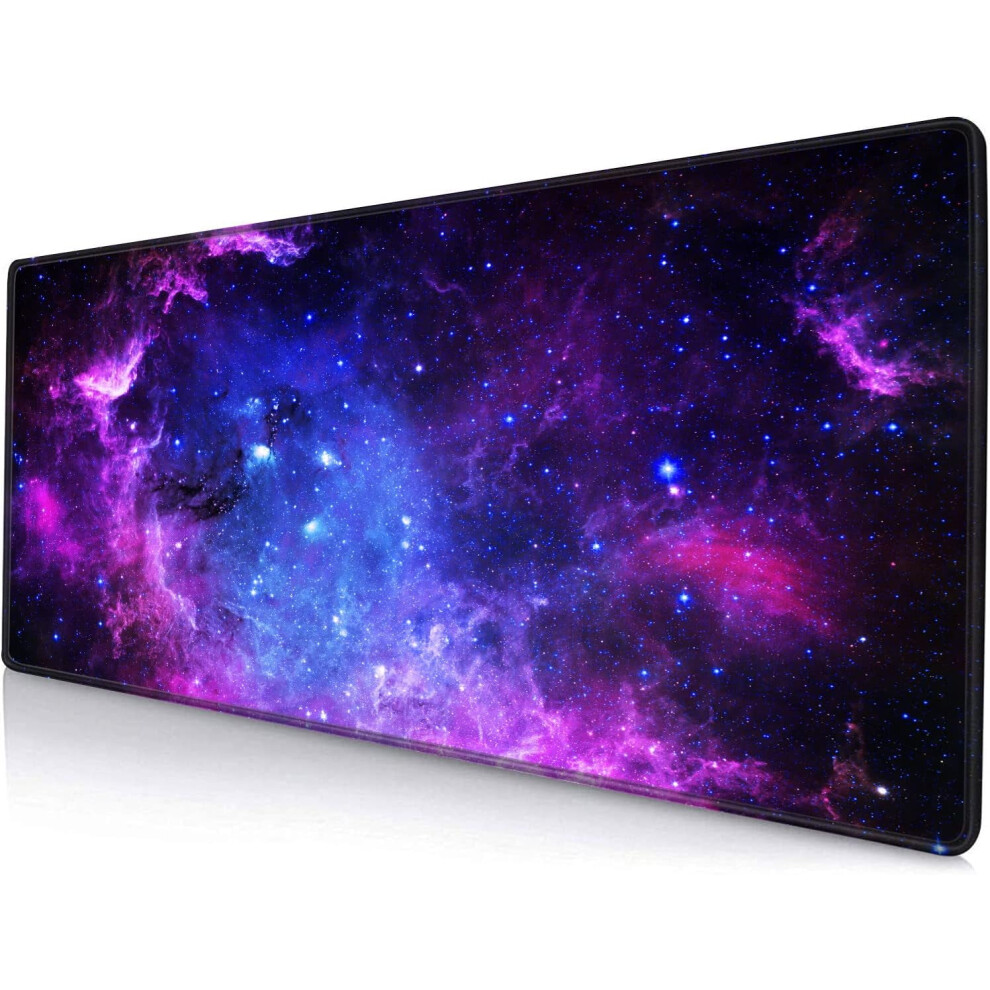 Gaming Mouse Pad, Large Mouse Pads For Desk, Non-Slip Rubber Base Mousepad, Keyboard Mouse Mat Desk Pad With Stitched Edges, 31.5X11.8 Inch Galaxy 9327961609143