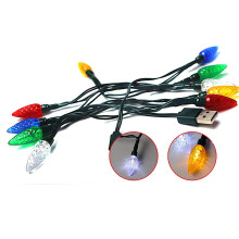 Lampki choinkowe LED, kabel ładujący USB typu C, kabel do ładowania telefonu, 10 świecących ozdób świątecznych LED, kompatybilny ze