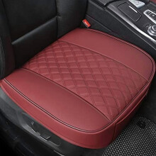 Housse de siège auto en PU – Avant, antidérapante, enveloppante, brodée, compatible avec 90 % des véhicules, bordeaux (L 55 P 54 cm, 1