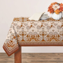 Nappe d'automne pour Thanksgiving, motif cachemire, imperméable et infroissable, compatible avec les tables rectangulaires (152 x 305 cm).