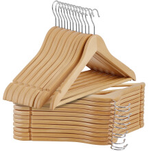Lot de 50 cintres en bois avec crochet pivotant Ă 360 pour manteaux, chemises et vestes adultes