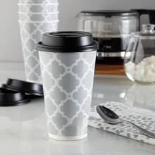 Gobelets en papier jetables pour boissons chaudes avec couvercles, 473 ml (16 oz), paquet de 20