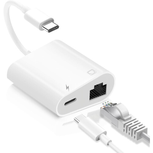 Προσαρμογέας USB-C σε Ethernet 100Mbps με φόρτιση PD 60W, συμβατός με iPhone 17/16/15, MacBook, Android
