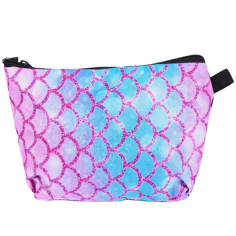 Portable Makeup Bag Cosmetic Bag Travel Mermaid Scale Pattern Makeup Pouch