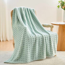 Super Soft Green Throw Blanket – Silky Flannel Fleece, 3D Waffle Checkered, Lightweight, All-Season (50"x70"), New Sage Green