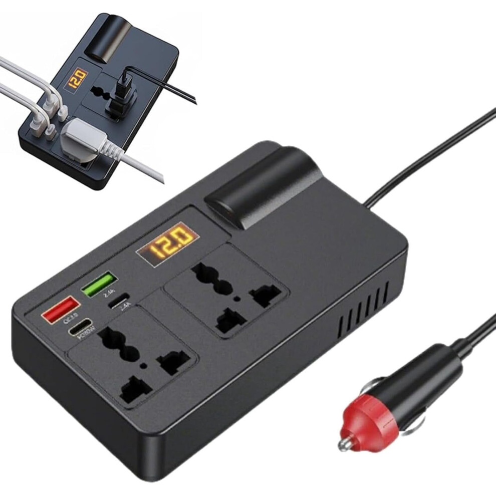 200W Car Power Inverter 12V/24V To 220V Ac With Qc3.0 Pd 9132278246383