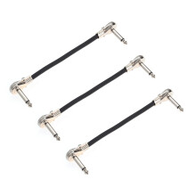 6 Stück Instrumentenkabel rechts auf rechts, Gitarren-Patchkabel für Bass, Keyboard, Effektpedale – Flachkopf (15 cm)