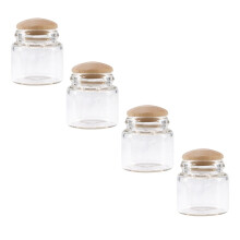 Mini-Bonbongläser aus Glas für Modellbau-Fans, Minihäuser, 4 Stück