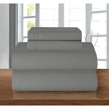 Luxuriöses, weiches 4-teiliges Bettwäscheset in Hotelqualität mit 1500 Fäden pro Quadratzoll, knitterarm, tiefe Taschen (40 cm), Kingsize, Grau