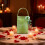 Boîte cadeau en tissu vert pour sac à main fleuri 6