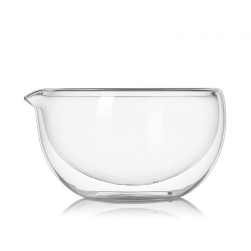 Tigela de vidro de parede dupla, resistente ao calor e transparente (1 unidade).