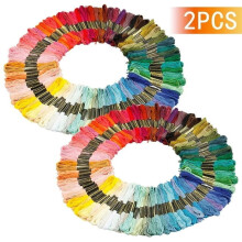 2 Sets 100 Colors Cotton DMC Cross Floss Stitch Thread Embroidery Sewing Skeins Home Decor