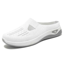 Pantoufles confortables pour femmes Ediodpoh, bout fermé et talon plat, blanches, pointure 7,5 – Idéales pour les loisirs quotidiens et les