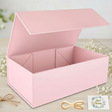 Roze geschenkdoos 12x6x4 inch, magnetisch deksel, opvouwbare rechthoekige doos voor bruidsmeisjes, huwelijksaanzoek, bruiloft, Kerstmis, Halloween,