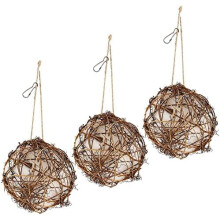Set van 3 bolvormige kolibrie-nesthuisjes met nestmateriaal - Vogelhuisje voor binnen en buiten, voor tuin en terras