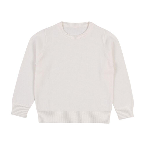Baby sweater solid color knitted pullover white 3 years