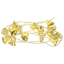 Cordão de sinos de plástico dourado para festa de Natal, 3 peças, 30 x 3,3 x 2,5 cm