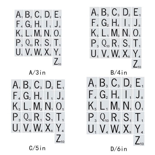 26Pcs Reusable Scrabble-Style Tile Stencil Letters for Wall Decor – Thick, Durable, Multi-Use, Long-Lasting 1