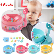 Paquete de 4 mini máquinas de pesca para niños, juguete de pesca novedoso y seguro, juguetes de regalo de cumpleaños para niños y niñas.