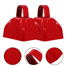 TOYMYTOY2Pack de campanillas de vaca decorativas de metal que hacen ruido, con mango cuadrado, ideales para celebraciones.
