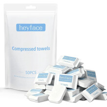 Gecomprimeerde handdoektabletten (11,8" x 11"), verpakking van 50 wegwerpbare washandjes voor op reis, kamperen en dagelijks gebruik – inclusief