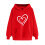 Damen-Kapuzenpullover mit Herzchen-Print, Rundhalsausschnitt, Valentinstag-Pullover, Rot, Größe S 1