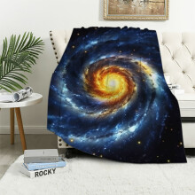 Manta cómoda ideal con diseño de galaxia espiral y estrellas para todas las estaciones - Excelente tacto. 40x50 pulgadas.