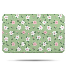 Pioneer Flower Badezimmerteppich mit Blumenmuster, rutschfeste Mikrofasermatte mit Gummirückseite, weiche Badematte (43 x 69 cm)
