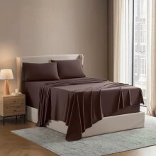 Juego de sábanas Full XL – Microfibra ultrasuave de 1800 g/m², bolsillos profundos, 4 piezas, color marrón chocolate (compatible con camas Full
